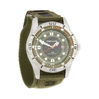 Men's olive canvas strapped watch k5v-0003g